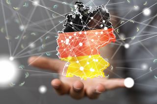 Foto: Kartenumriss von Deutschland